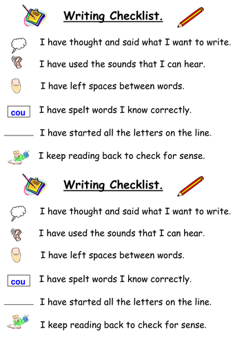 WRITING CHECKLIST FOR DISPLAY