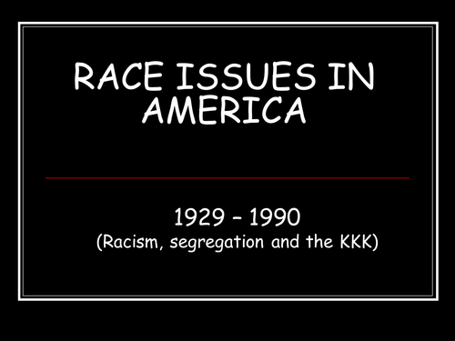 The Race Issue in America