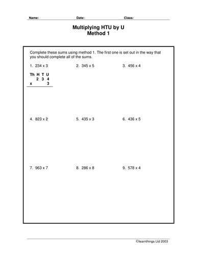 Multiplying 3 numbers and times table revision