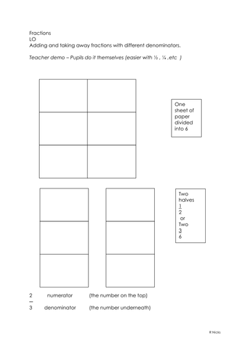 Fractions - addition
