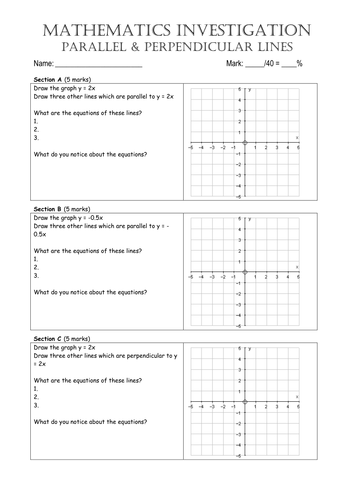 Worksheets Parallel And Perpendicular Lines Worksheet Answer Key parallel and perpendicular lines investigation by smokeejoy teaching resources tes