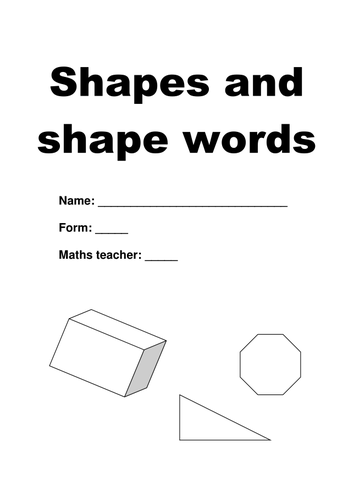 Worksheet - Shapes and their Descriptions