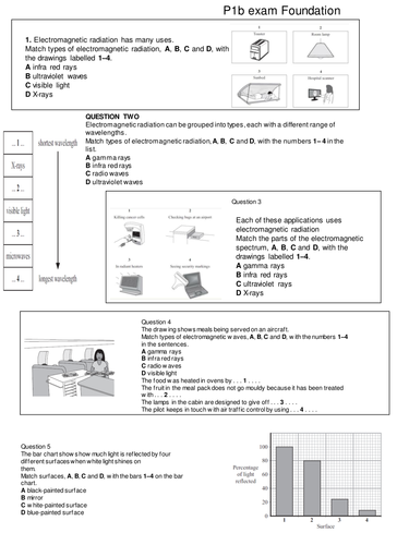 AQA p1b assessment questions and answers