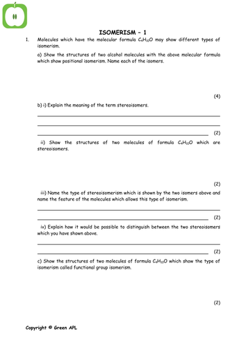 Isomerism | Teaching Resources