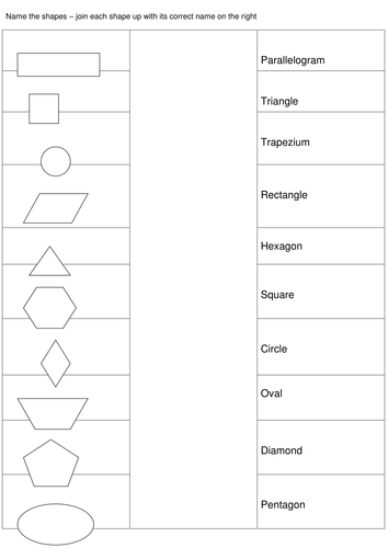 match up the shapes to the correct name