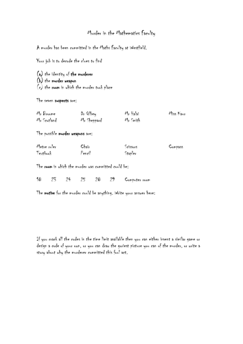 Cryptography Supersleuth - Game - KS3 -Mystery.