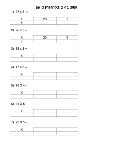 Grid Method Teaching Resources