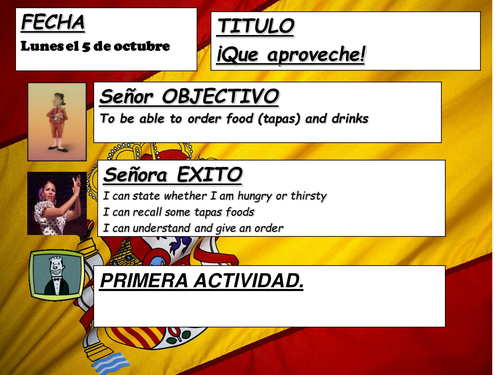 Spanish Food & Drink Activity - Que Aproveche!