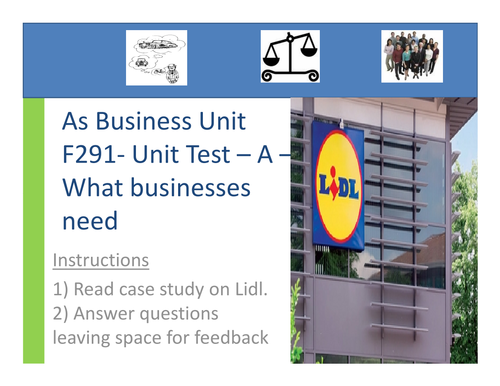 OCR Business F291 Introduction to business test