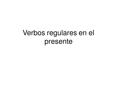 Spanish Present Tense - AR regular verbs