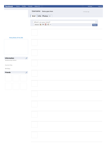 Facebook template page