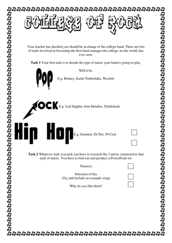 College Of Rock - mini-project