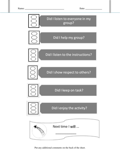 Formative assessment - group work