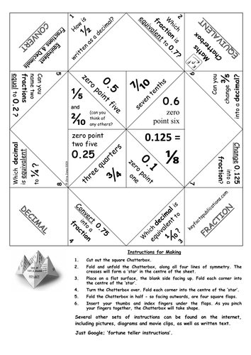 Equivalent Fractions & Decimals - Chatterbox