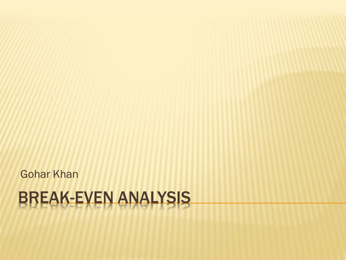Break-Even Analysis Handbook + Presentation