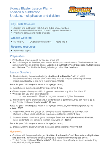 BIDMAS Blaster - order of operations game
