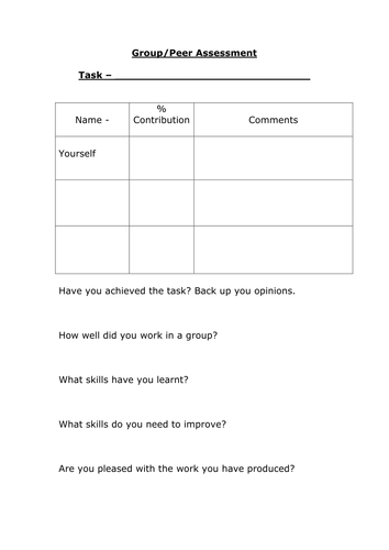 Group/Peer assessment