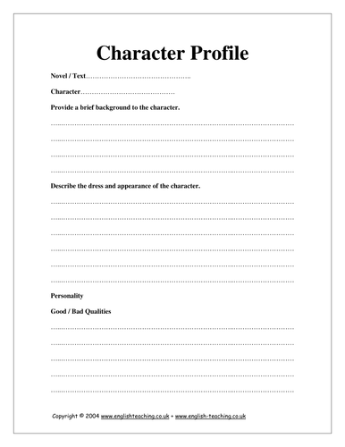Character Profile.