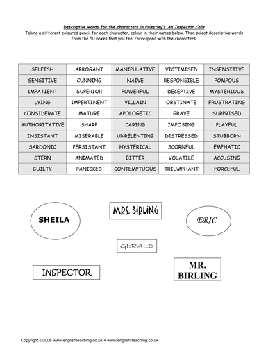 An Inspector Calls by J. B. Priestley: A study pack