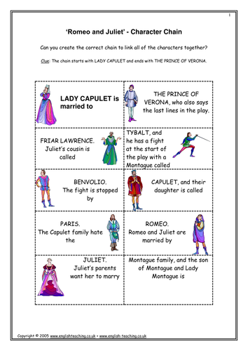 Romeo & Juliet - William Shakespeare: Worksheets