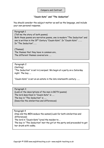 Pre & Post 20th Century: Essay plan