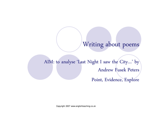 Writing about poems: P.E.E