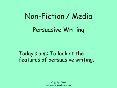 Persuasive Writing: Brief overview