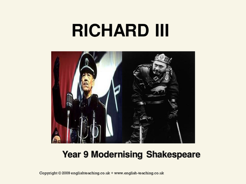 Modernising Shakespeare PowerPoint: Richard III