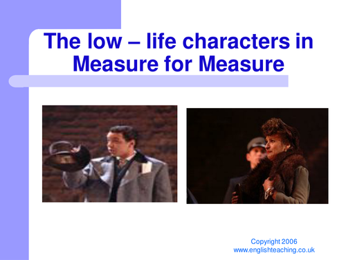 Measure for Measure by Shakespeare: Characters.