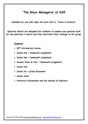 The glass menagerie study guide questions and answers image