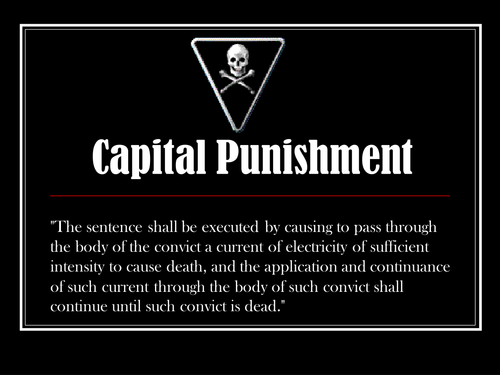 Capital Punishment powerpoint for persuasive writing or speeches