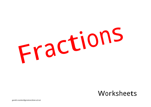 Fractions worksheet Y3 plus