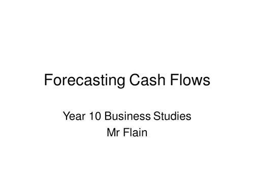 Introduction to cash flow forecasting
