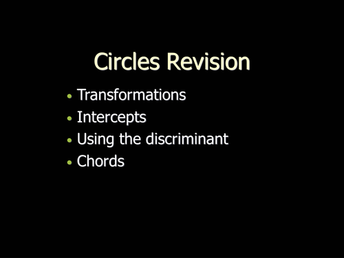 Core 1 Circles Revision