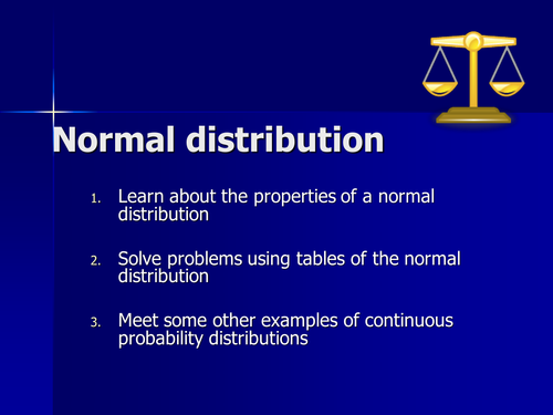 Statistics 1 Normal Distribution