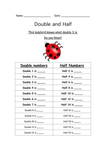 Halving Numbers Worksheet Ks1