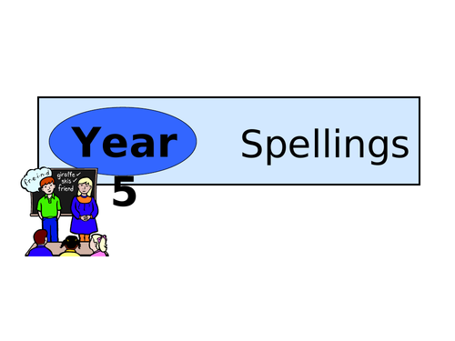 Year 5 Spelling resources