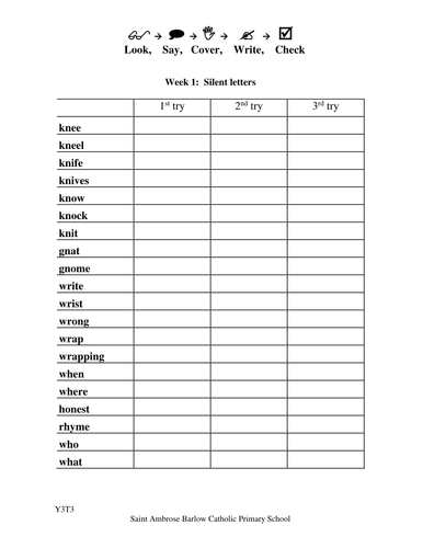 Spelling booklet Term 3 Year 3