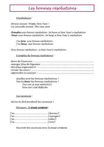 Les bonnes résolutions