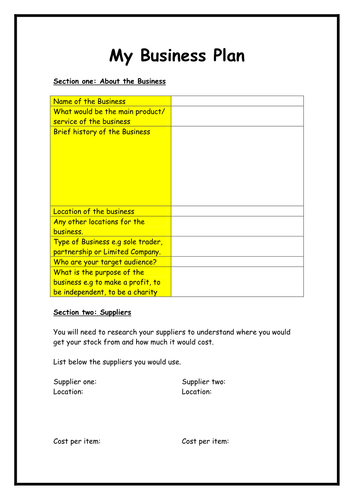 Business Plan Template