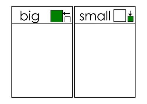 big and small sorting teaching resources