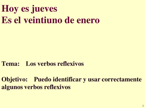 PowerPoint to teach conjugation of reflexive verbs