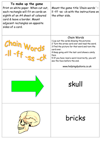 Reading and Spelling Resources for ll ff ss ck