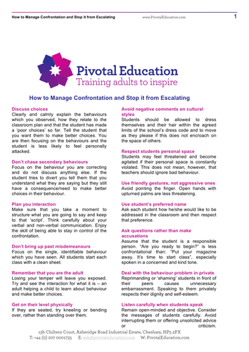 How to Manage Confrontation