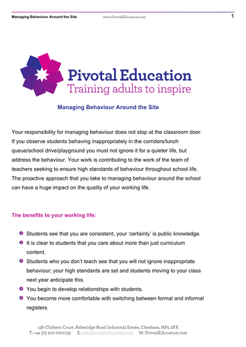 Managing Behaviour Around the Site