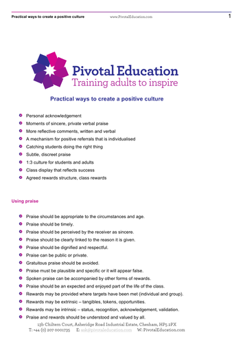 Creating a Positive Culture