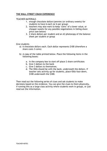 wall street crash simulation