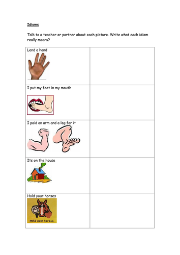 worksheet idiom ks2 Idioms worksheets Teaching  316  Resources by TES supreme