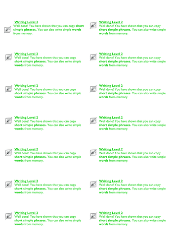 MFL KS3 NC LEVELS STICKERS WRITING