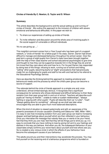 Circle of Friends Process